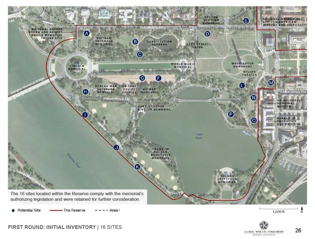 Site Map of National Mall